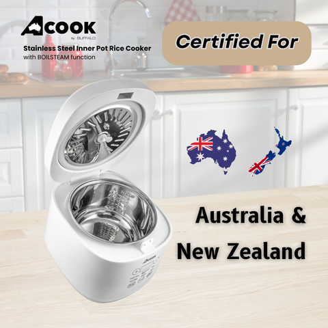 ACook by Buffalo BOILSTEAM Stainless Steel Inner Pot Mini Rice Cooker 2L
