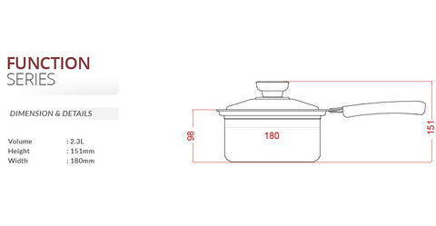 Buffalo Function Series 18cm Saucepan
