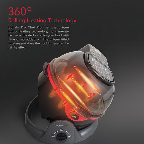 Buffalo Stainless Steel Chemical Free Smart Air Fryer 2.0 - Pro Chef Plus