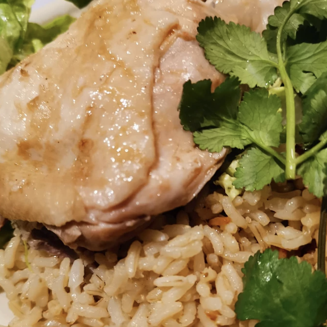 Hainanese Chicken Rice (Brown Rice) by Buffalo IH Smart Cooker