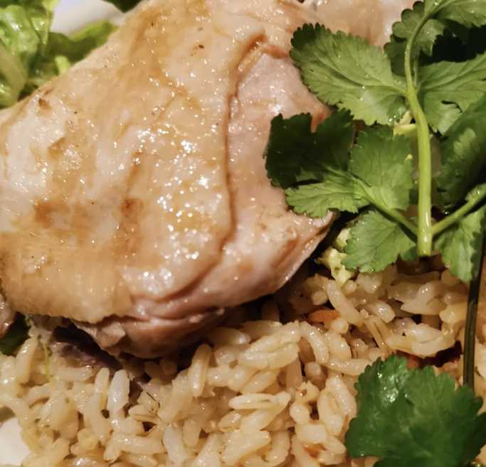 Hainanese Chicken Rice (Brown Rice) by Buffalo IH Smart Cooker