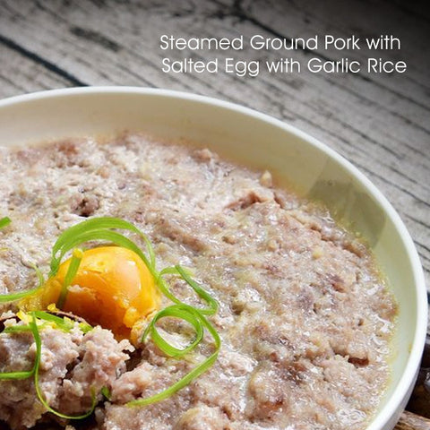 Steamed Ground Pork with Salted Egg with Garlic Rice