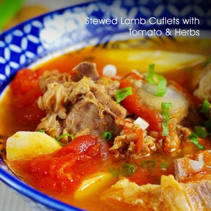 Stewed Lamb Cutlets with Tomato & Herbs