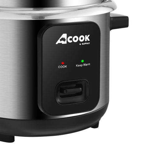 ACook by Buffalo Stainless Steel No Coating Chemical Free Classic Rice Cooker (5-Cup)