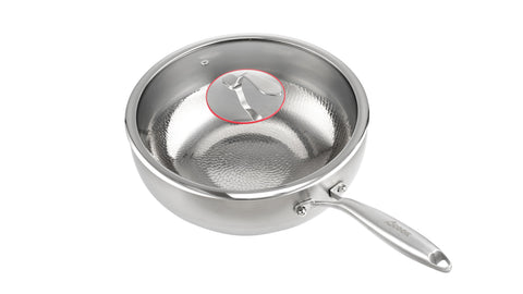 ACook Titanium Everyday Pan | Multi-Ply Stainless Steel | Uncoated & Easy Wash Chef's Pan