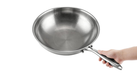 ACook Titanium Wok | Multi-Ply Stainless Steel | Uncoated & Easy Wash Wok