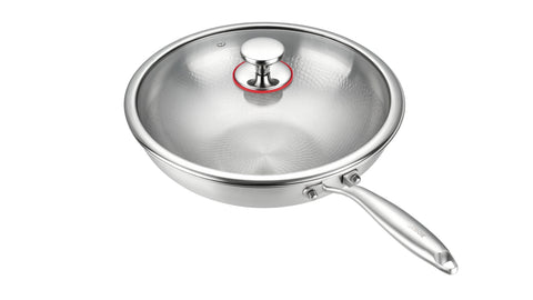 ACook Titanium Wok | Multi-Ply Stainless Steel | Uncoated & Easy Wash Wok