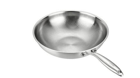 ACook Titanium Wok | Multi-Ply Stainless Steel | Uncoated & Easy Wash Wok
