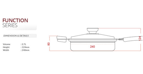 Buffalo Function Series 24cm Saute Pan