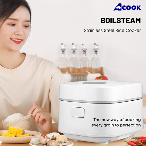 ACook BOILSTEAM Stainless Steel Rice Cooker (6 cups)