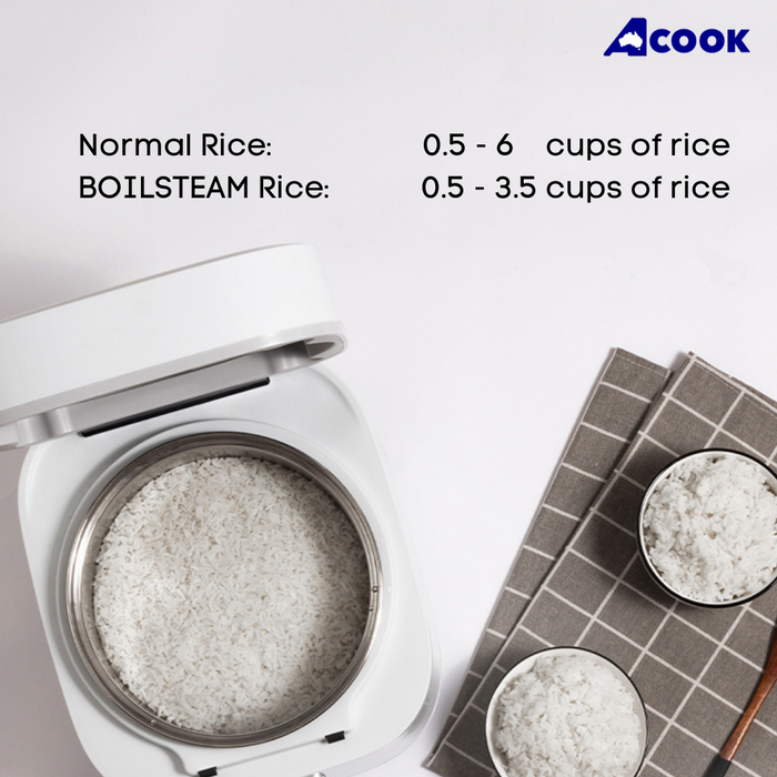 ACook BOILSTEAM Stainless Steel Rice Cooker (6 cups)