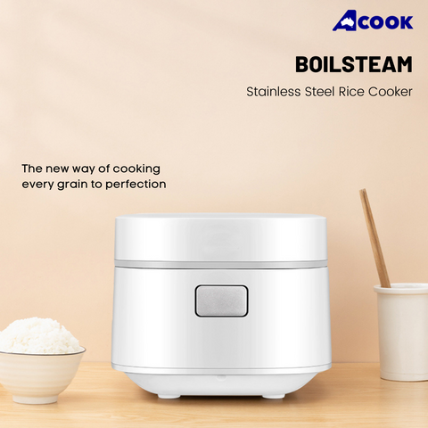 ACook BOILSTEAM Stainless Steel Rice Cooker (6 cups)