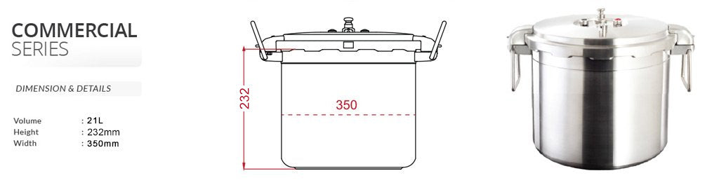 Buffalo Commercial Series Pressure Cooker 21L