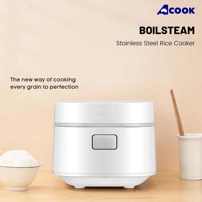 ACook BOILSTEAM Stainless Steel Rice Cooker (6 cups)