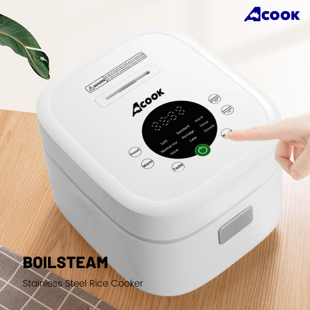 ACook BOILSTEAM Stainless Steel Rice Cooker (6 cups)