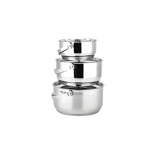 Buffalo 3 Pcs Stainless Steel Pots