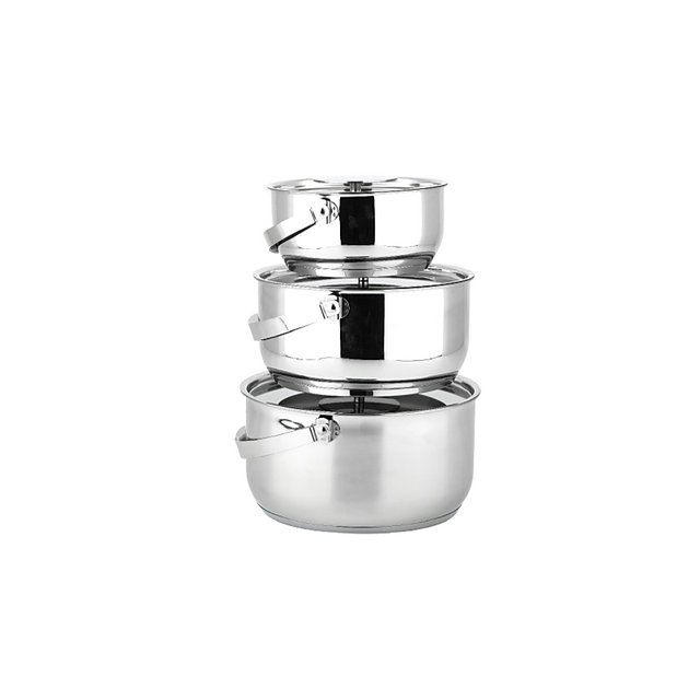 Buffalo 3 Pcs Stainless Steel Pots – Buffalo Cookware