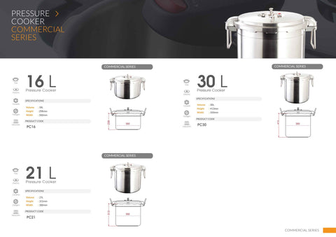 BUFFALO Commercial Pressure Cooker 30L