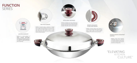 Buffalo Function Series 35cm Round Bottom Wok